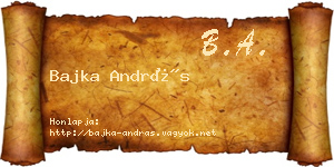 Bajka András névjegykártya